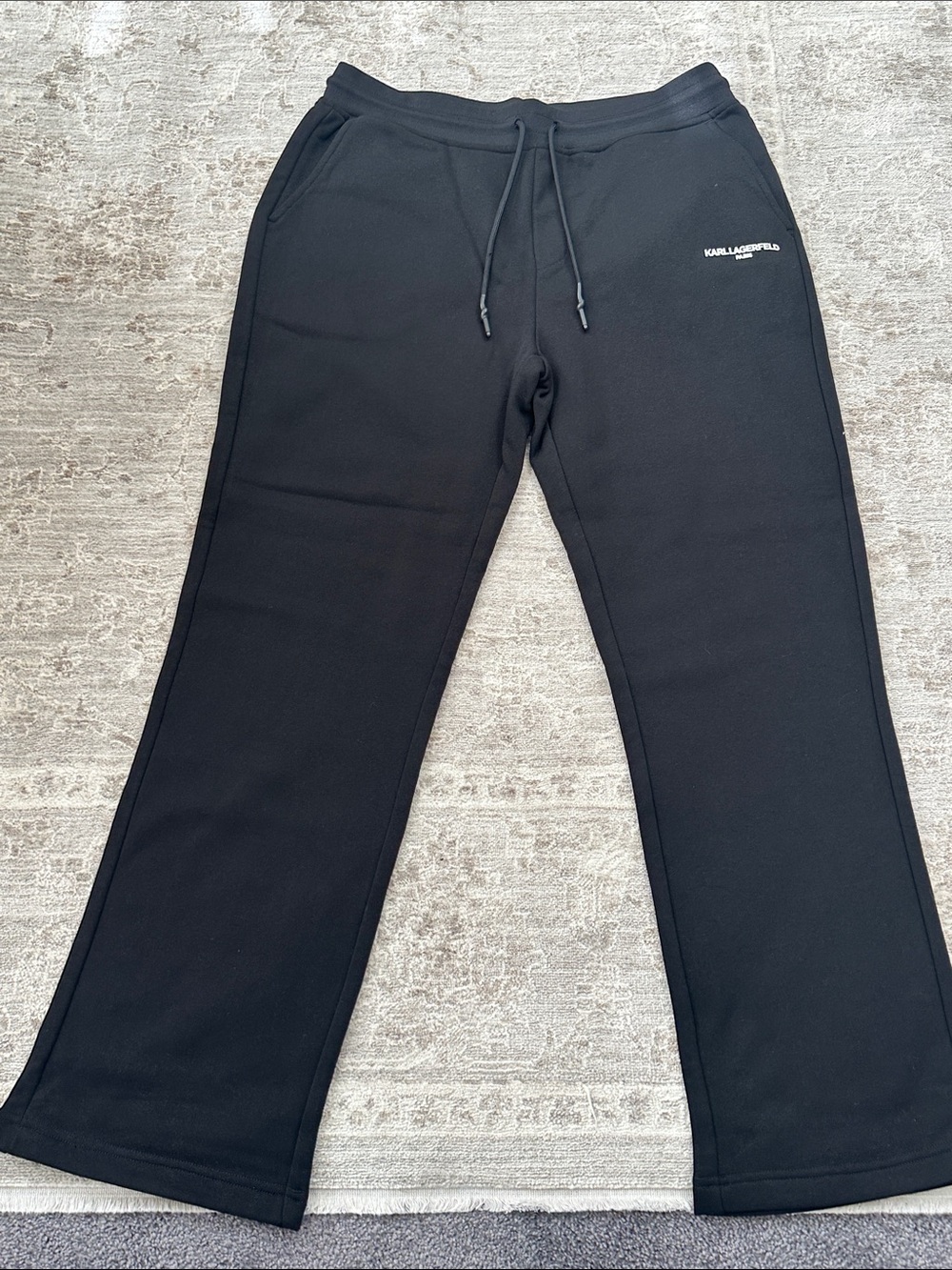 Karl Lagerfeld Black Men's Medium Black Fleece Pants. NWT’s.